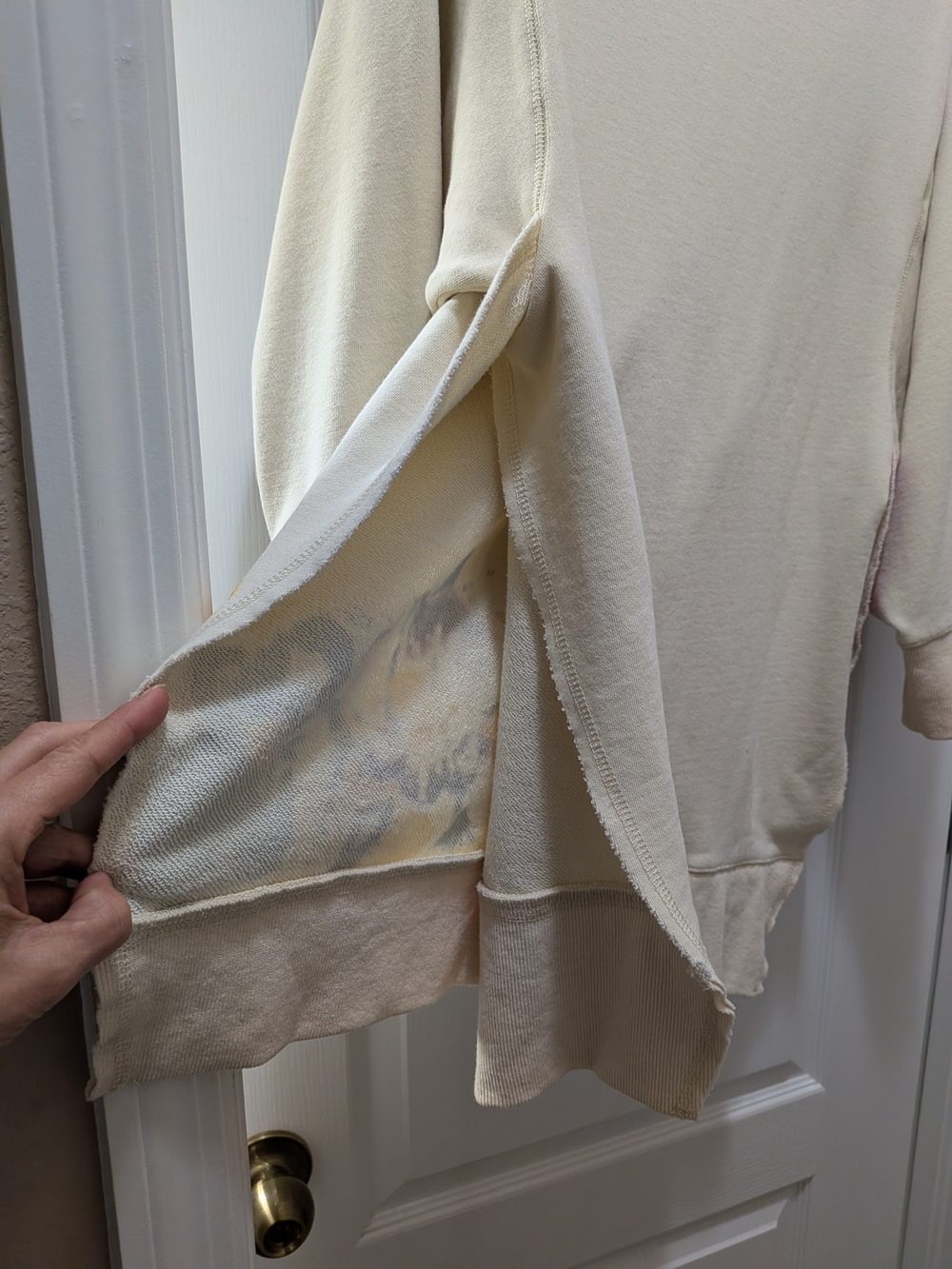 NATURAL LIFE Cream V‑Neck Sweatshirt with Pink, Yellow & Blue Floral Print - Picture 4 of 4